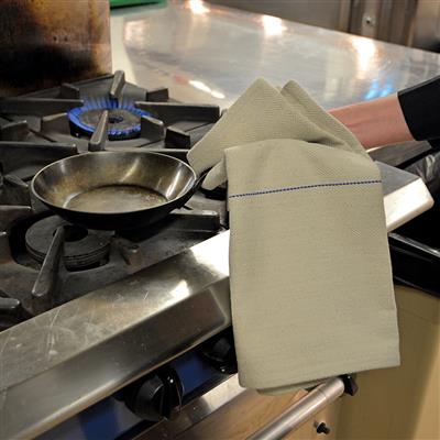Oven Cloth Herringbone Stripe Blue x250