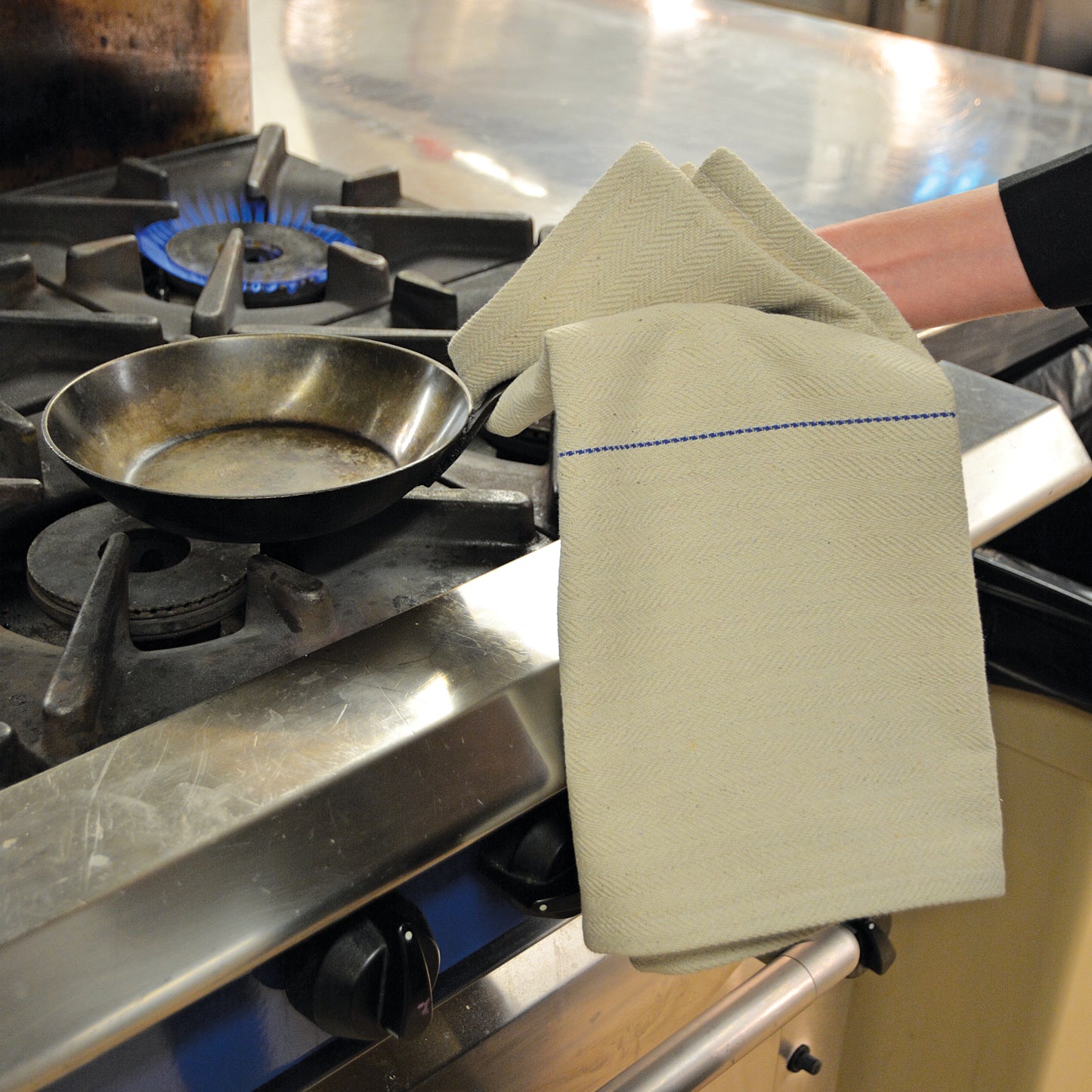 Oven Cloth – Herringbone Stripe Blue (Pack of 250)