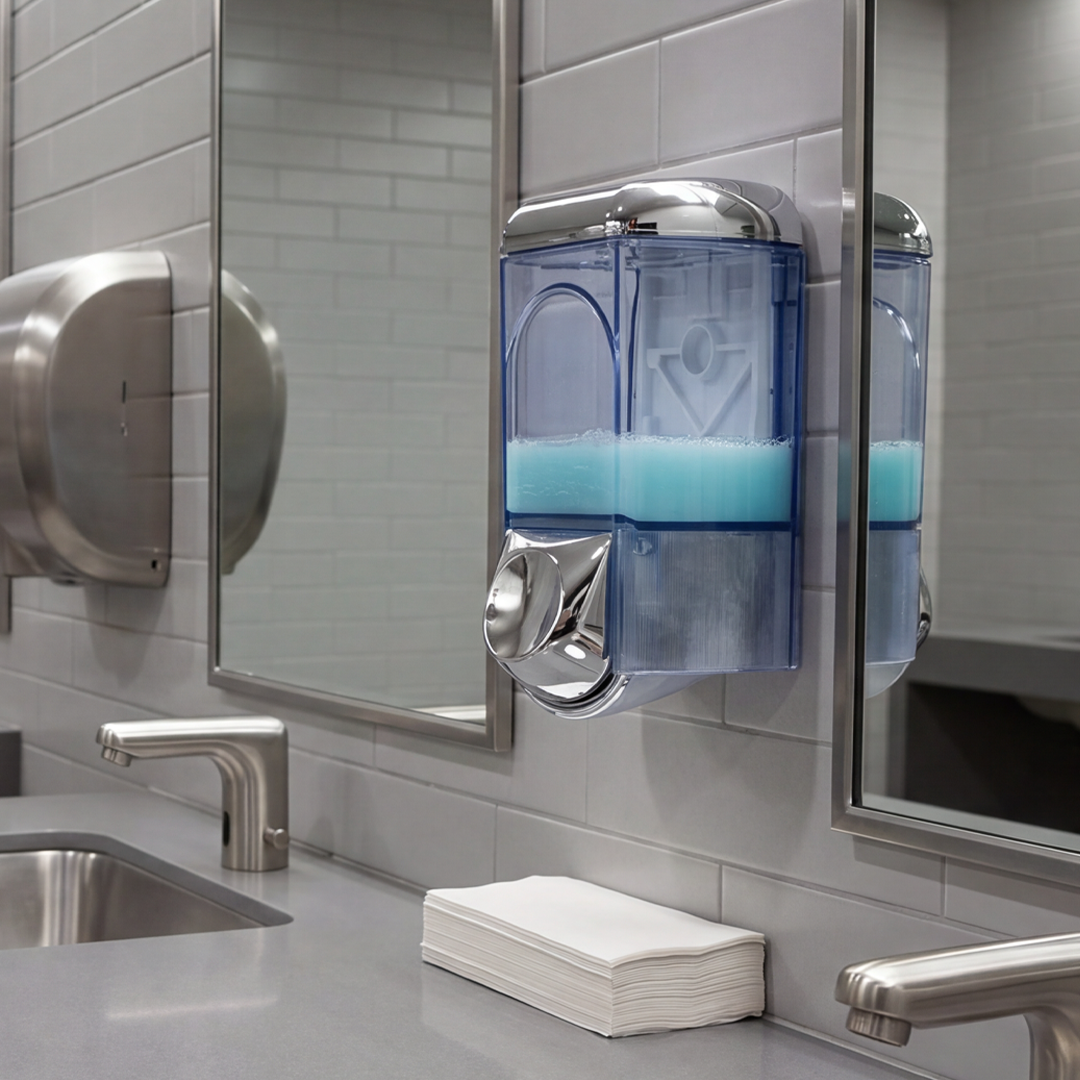 Soap Dispenser Chrome & Transparent 0.35L (12 Pack)